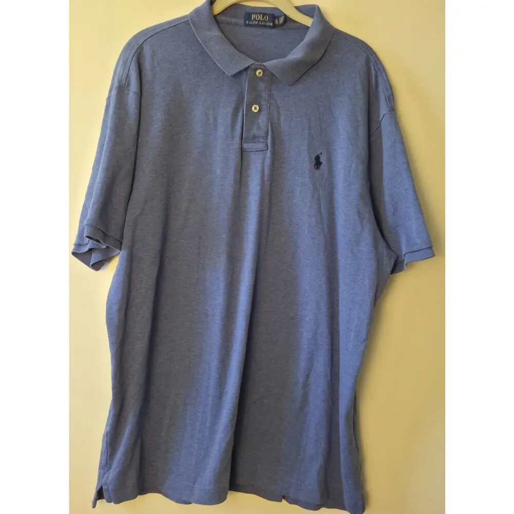 Polo Ralph Lauren Polo Shirt Men XL Chambray Blue Classic Fit Pony Preppy Rugby